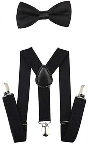 img 2 attached to 🎩 Kids Boys Suspenders, Bow Tie, and 1920s Great Gatsby Gangster Newsboy Hat Cap Costume Set: Complete Accessories for a Stylish Look