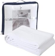 🛏️ dollcent 100% soft premium combed cotton thermal blanket – queen size, cozy & warm cotton bed throw – all season, white logo