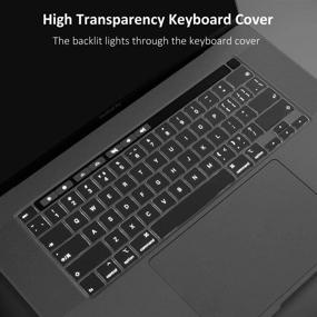 img 1 attached to Ultra Thin TPU Keyboard Cover Skin for MacBook Pro 🖥️ 13'' 2020 & MacBook Pro 16'' 2019 - U.S Layout (Clear)