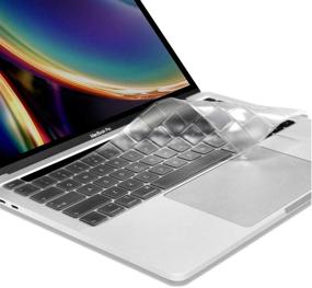 img 4 attached to Ultra Thin TPU Keyboard Cover Skin for MacBook Pro 🖥️ 13'' 2020 & MacBook Pro 16'' 2019 - U.S Layout (Clear)