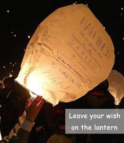 img 1 attached to 🏮 10-Pack of Chinese Sky Lanterns - White Memorial Wish Lanterns for Sky Release and Floating