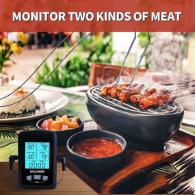 img 2 attached to 🌡️ KULUNER TP-03 Dual Probes Large LCD Backlight Digital Cooking Meat Thermometer with Timer Alarm Mode - Ideal Outdoor Grilling Thermometer for Candy, Frying, BBQ, and Oven