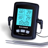 🌡️ kuluner tp-03 dual probes large lcd backlight digital cooking meat thermometer with timer alarm mode - ideal outdoor grilling thermometer for candy, frying, bbq, and oven logo