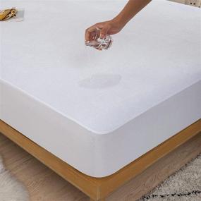 img 3 attached to Waterproof Twin XL Mattress Protector: Soft, Breathable Bamboo Terry Fitted Cover for College Extra Long Beds
