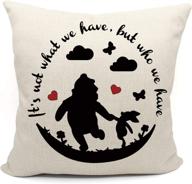 mancheng-zi friend friendship quote pillow case - 18 x 18 inch linen cushion cover for sofa couch bed - it's not what we have, but who we have logo