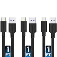 💻 sabrent [3-пак] кабели usb-c до usb a 3.0 1 фута, синхронизация и зарядка [черные], кабели премиум-класса 22awg логотип