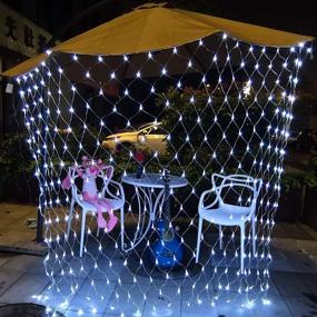 img 1 attached to 🎄 YIZHOUER White LED Net Lights 200 LED Fairy String Christmas Light Decorative Mesh - Perfect for Wedding, Cocktail Party, Birthday, BBQ, Xmas, Bistro, Cafe - 9.8ft x 6.6ft Pure White