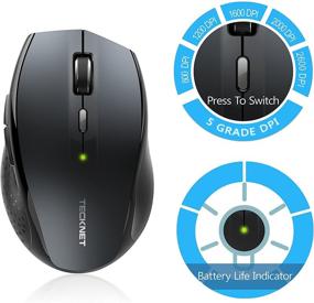 img 3 attached to 🖱️ TECKNET Bluetooth Wireless Mouse, 5 DPI Levels, Long Battery Life, 6 Buttons Compatible with iPad, Laptop, Surface Pro, Windows Computer, Chromebook - Grey