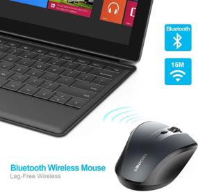 img 1 attached to 🖱️ TECKNET Bluetooth Wireless Mouse, 5 DPI Levels, Long Battery Life, 6 Buttons Compatible with iPad, Laptop, Surface Pro, Windows Computer, Chromebook - Grey