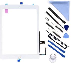 img 4 attached to iPad 9.7-inch 2018 Touch Screen Digitizer Repair Kit - 6th Gen A1893 A1954 - Home Button Included - (LCD Not Included) + Pre-Installed Adhesive + Tools (White)