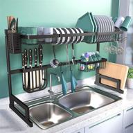 🧼 basstop over the sink dish drying rack: adjustable 2-tier dish drainer for efficient kitchen organization and utensil storage логотип