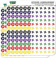 ✈️ airplane travel dots stickers - planner calendar scrapbooking crafting - multi color - clear logo