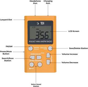 img 1 attached to Радио BTECH MPR-AF1 AM FM для личного пользования: улучшенный прием, длительное время работы от батареи и две стерео наушники в ярком оранжевом цвете