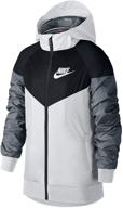 stylish nike sportswear windrunner jacket in white - perfect for boys' clothing! logo