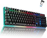 🌈 redroman chroma wireless gaming keyboard: rechargeable rainbow backlit, waterproof, ergonomic 106 keys with 7 led color changing - compatible with ps4 xbox, windows, mac os logo