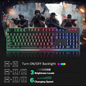 img 2 attached to 🌈 Redroman Chroma Wireless Gaming Keyboard: Rechargeable Rainbow Backlit, Waterproof, Ergonomic 106 Keys with 7 LED Color Changing - Compatible with PS4 Xbox, Windows, Mac OS