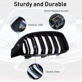 img 3 attached to 🔥 AvA Grille Grill for BMW 4 Series M4 F80 F82 F83 F32 F33 F36 430i 428i 435i 440i 2014-2019 - Enhance Your BMW with M-Color 2Pcs Grille Set