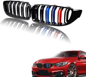 img 4 attached to 🔥 AvA Grille Grill for BMW 4 Series M4 F80 F82 F83 F32 F33 F36 430i 428i 435i 440i 2014-2019 - Enhance Your BMW with M-Color 2Pcs Grille Set