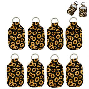 img 3 attached to Convenient Sunflower Neoprene Containers - Sanitizer Keyring by Ranxizy