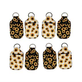 img 2 attached to Convenient Sunflower Neoprene Containers - Sanitizer Keyring by Ranxizy