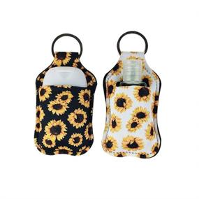 img 1 attached to Convenient Sunflower Neoprene Containers - Sanitizer Keyring by Ranxizy
