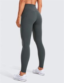 img 3 attached to 🩲 CRZ YOGA Women's Light-Fleece Workout Leggings - High Waisted Warm Matte Brushed Tights Pants with Pockets, Available in 25" and 28" lengths