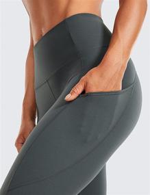 img 2 attached to 🩲 CRZ YOGA Women's Light-Fleece Workout Leggings - High Waisted Warm Matte Brushed Tights Pants with Pockets, Available in 25" and 28" lengths