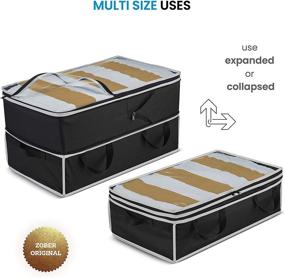 img 3 attached to 👚 Adjustable Sizes Expandable Clothes Storage Bags [70L Capacity] 2 Pack - Under Bed Storage or Large Clothing Storage Bag, Reinforced Carry Handles for Comforter, Blanket, Bedding