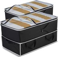 👚 adjustable sizes expandable clothes storage bags [70l capacity] 2 pack - under bed storage or large clothing storage bag, reinforced carry handles for comforter, blanket, bedding логотип