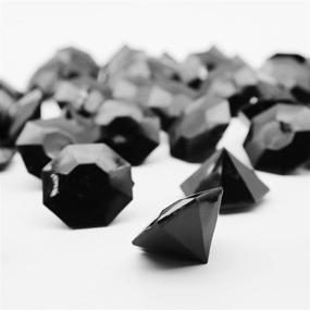 img 4 attached to 💎 40+ Pieces of PMLAND Large Black Acrylic Diamond Crystals - Perfect for Table Scatters, Vase Fillers, Decoration, Party, Treasure Hunting, Arts, and Crafts