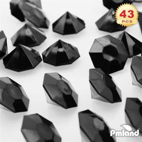 img 2 attached to 💎 40+ Pieces of PMLAND Large Black Acrylic Diamond Crystals - Perfect for Table Scatters, Vase Fillers, Decoration, Party, Treasure Hunting, Arts, and Crafts