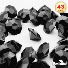 img 1 attached to 💎 40+ Pieces of PMLAND Large Black Acrylic Diamond Crystals - Perfect for Table Scatters, Vase Fillers, Decoration, Party, Treasure Hunting, Arts, and Crafts