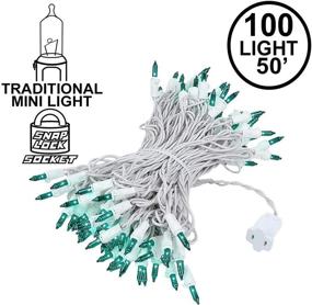 img 3 attached to 🎄 Vibrant Green 100 Light Christmas Wedding Mini String Lights, 50' Long - Indoor/Outdoor UL Listed