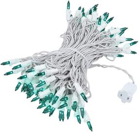 img 4 attached to 🎄 Vibrant Green 100 Light Christmas Wedding Mini String Lights, 50' Long - Indoor/Outdoor UL Listed