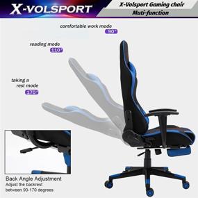 img 2 attached to Ultimate Comfort and Support: X-VOLSPORT High Back Gaming Chair with Footrest, Racing Style Fabric Ergonomic Computer Chair for Office and Video Games