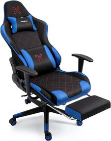 img 4 attached to Ultimate Comfort and Support: X-VOLSPORT High Back Gaming Chair with Footrest, Racing Style Fabric Ergonomic Computer Chair for Office and Video Games