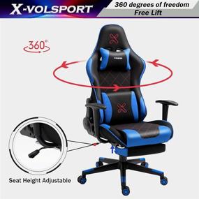 img 1 attached to Ultimate Comfort and Support: X-VOLSPORT High Back Gaming Chair with Footrest, Racing Style Fabric Ergonomic Computer Chair for Office and Video Games