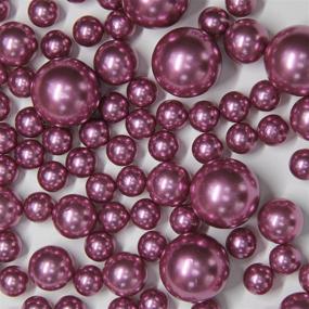 img 4 attached to WELMATCH Dusty Rose Pearl Vase Fillers - 120 pcs 0.75 LB Faux Pearl Beads 14mm 20mm 30mm Assorted, Includes 3200 pcs Clear Water Beads, Ideal for Home Wedding Event Decorations (Dusty Rose, 120 pcs)