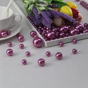 img 3 attached to WELMATCH Dusty Rose Pearl Vase Fillers - 120 pcs 0.75 LB Faux Pearl Beads 14mm 20mm 30mm Assorted, Includes 3200 pcs Clear Water Beads, Ideal for Home Wedding Event Decorations (Dusty Rose, 120 pcs)