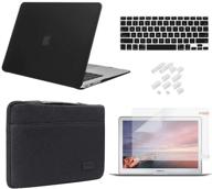 🖥️ icasso macbook pro 16 inch case 2019 release model a2141 bundle 5 in 1, tough shell case, sleeve, screen guard, keyboard skin & dust plug compatible with macbook pro 16'' - black logo