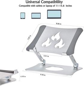 img 1 attached to 💻 Portable Adjustable Laptop Stand - Ergonomic Aluminum Notebook Holder and Heat-Vent Riser for MacBook Air/Pro, Surface, iPad, Dell XPS, HP - Compatible with 10-15.6 inch Computers