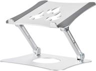 💻 portable adjustable laptop stand - ergonomic aluminum notebook holder and heat-vent riser for macbook air/pro, surface, ipad, dell xps, hp - compatible with 10-15.6 inch computers logo