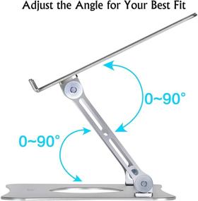 img 2 attached to 💻 Portable Adjustable Laptop Stand - Ergonomic Aluminum Notebook Holder and Heat-Vent Riser for MacBook Air/Pro, Surface, iPad, Dell XPS, HP - Compatible with 10-15.6 inch Computers