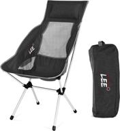 🪑 black portable folding camping chairs: heavy-duty lightweight with high back by sugarlee, ideal for outdoor use логотип