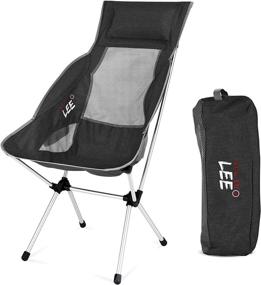 img 4 attached to 🪑 Black Portable Folding Camping Chairs: Heavy-Duty Lightweight with High Back by SUGARLEE, Ideal for Outdoor Use