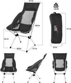 img 3 attached to 🪑 Black Portable Folding Camping Chairs: Heavy-Duty Lightweight with High Back by SUGARLEE, Ideal for Outdoor Use