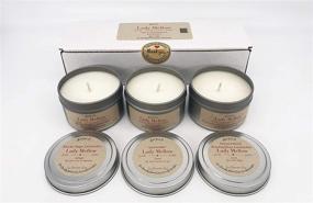 img 3 attached to Made in USA | Lady Mellow 100% Pure Soy Travel Tin Candle Set - The Lavender L Collection - 3-Pack