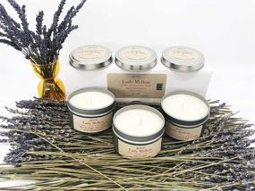 img 1 attached to Made in USA | Lady Mellow 100% Pure Soy Travel Tin Candle Set - The Lavender L Collection - 3-Pack