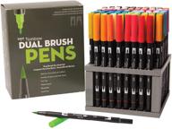 96 color set of blendable tombow 56149 dual brush pen 🖌️ art markers with desk stand - brush and fine tip markers with stand logo