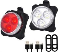 jgrzf bike light set usb rechargeable - super bright front and back lights for bicycles - waterproof with 4 light modes logo